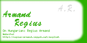 armand regius business card